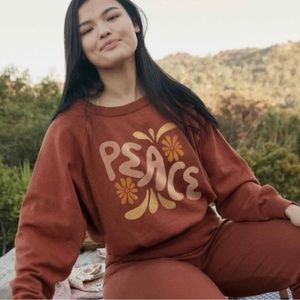 NEW NWT Christy Dawn Sweater The Sonny x Sun Keep Rust Peace